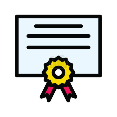 Téléchargez les illustrations : Certificat icône web illustration vectorielle - en licence libre de droit