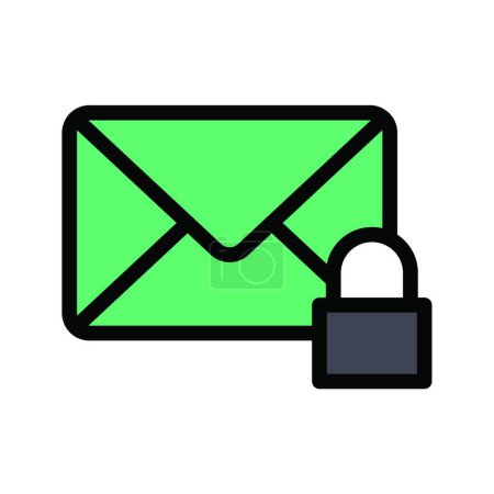 Illustration for "envelope with lock "flower  web icon vector illustration - Royalty Free Image