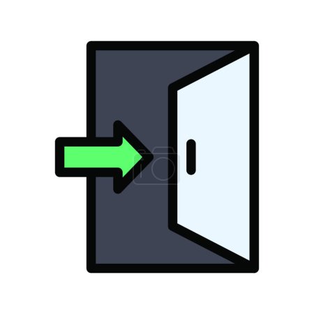 Illustration for "open door  " web icon vector illustration - Royalty Free Image