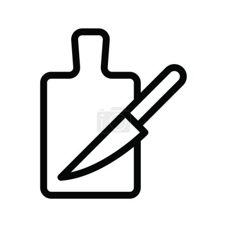 Illustration for "knife and board " web icon vector illustration - Royalty Free Image