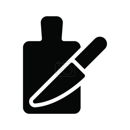 Téléchargez les illustrations : "couteau et planche "illustration vectorielle icône web - en licence libre de droit