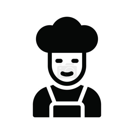 Téléchargez les illustrations : "cuisinier "icône vectoriel illustration - en licence libre de droit