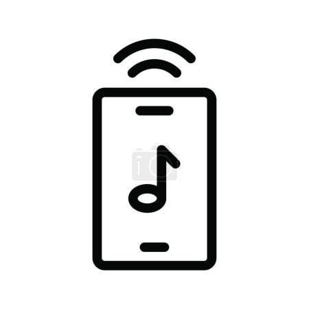 Illustration for "music on phone", simple vector illustration - Royalty Free Image