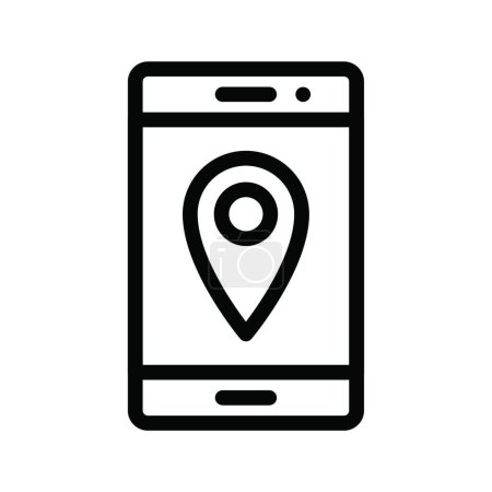 Illustration for "mobile pin", simple vector illustration - Royalty Free Image