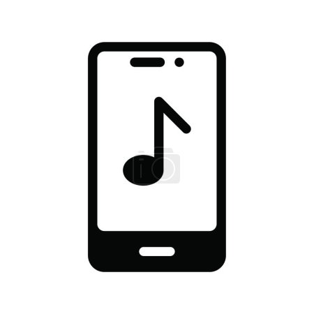 Téléchargez les illustrations : Musique mobile, illustration vectorielle simple - en licence libre de droit
