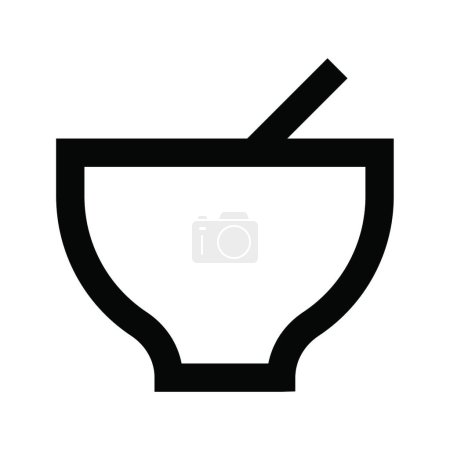 Illustration for Bowl with spoon, simple vector illustration - Royalty Free Image