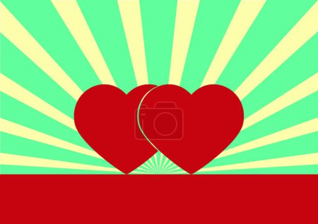 Téléchargez les illustrations : 14 Février carte d'amour avec des cœurs de valentines - en licence libre de droit