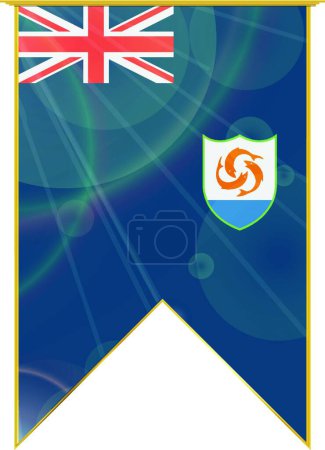 Ilustración de Bandera de cinta de Anguila, ilustración simple web - Imagen libre de derechos
