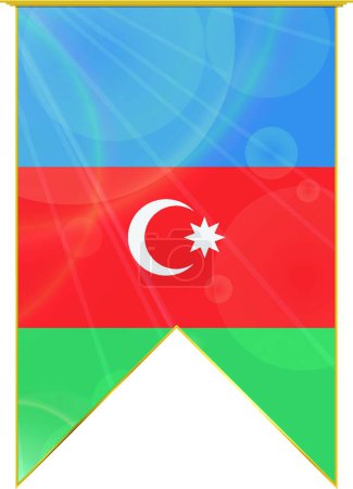 Illustration for Azerbaijan ribbon flag, web simple illustration - Royalty Free Image