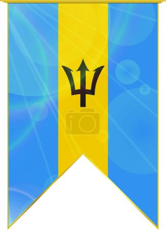 Illustration for Barbados ribbon flag, web simple illustration - Royalty Free Image