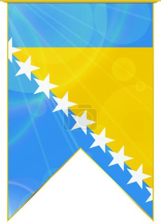 Illustration for Bosnia and Herzegovina ribbon flag, web simple illustration - Royalty Free Image