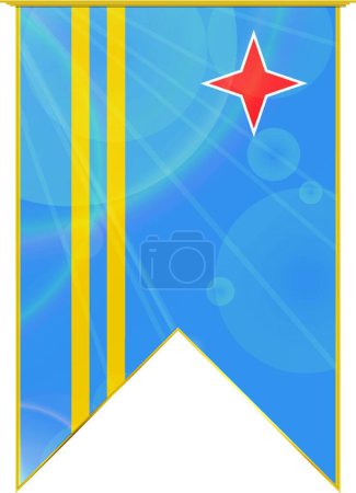 Illustration for Aruba ribbon flag, web simple illustration - Royalty Free Image