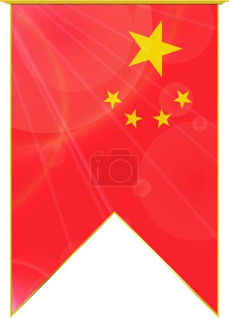 Illustration for China ribbon flag, web simple illustration - Royalty Free Image
