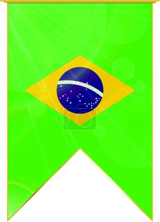 Illustration for Brazil ribbon flag, web simple illustration - Royalty Free Image