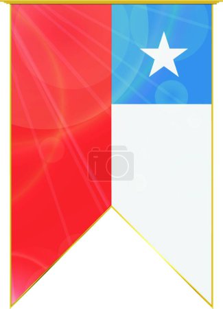 Illustration for Chile ribbon flag, web simple illustration - Royalty Free Image