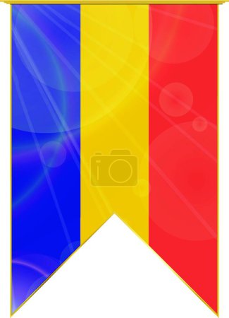 Téléchargez les illustrations : Drapeau de ruban Tchad, illustration simple web - en licence libre de droit