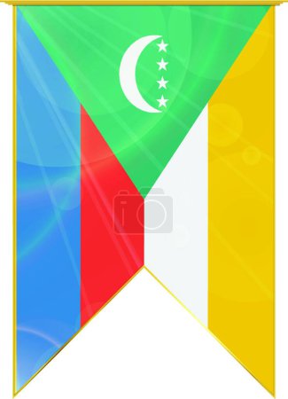 Illustration for Comoros ribbon flag, web simple illustration - Royalty Free Image