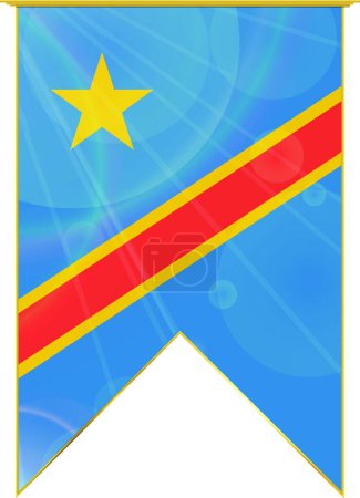 Illustration for Congo ribbon flag, web simple illustration - Royalty Free Image