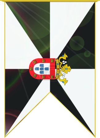 Illustration for Ceuta ribbon flag, web simple illustration - Royalty Free Image
