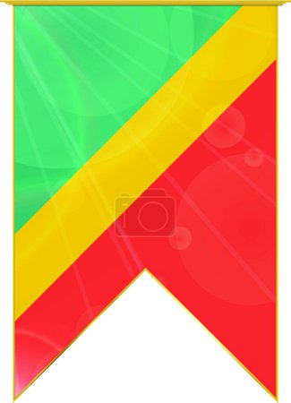 Téléchargez les illustrations : Congo Brazzaville ruban drapeau, illustration web simple - en licence libre de droit