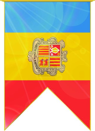 Illustration for Andorra ribbon flag, web simple illustration - Royalty Free Image