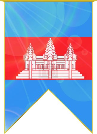 Ilustración de Bandera de cinta de Camboya, ilustración simple web - Imagen libre de derechos