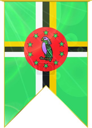 Illustration for Dominica  ribbon flag, web simple illustration - Royalty Free Image