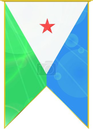 Illustration for Djibouti ribbon flag, web simple illustration - Royalty Free Image