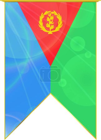 Illustration for Eritrea ribbon flag, web simple illustration - Royalty Free Image