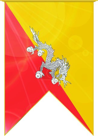 Téléchargez les illustrations : Drapeau du ruban du Bhoutan, illustration simple - en licence libre de droit