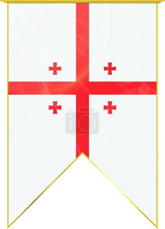 Illustration for Georgia ribbon flag, web simple illustration - Royalty Free Image
