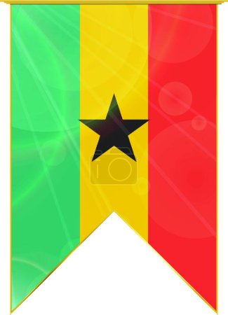 Illustration for Ghana ribbon flag, web simple illustration - Royalty Free Image