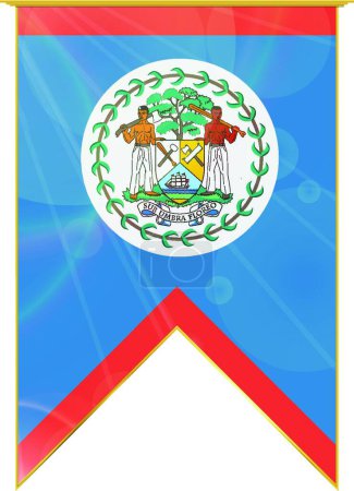Illustration for Belize ribbon flag, web simple illustration - Royalty Free Image