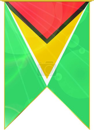 Illustration for Guyana ribbon flag, web simple illustration - Royalty Free Image
