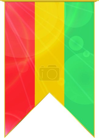 Illustration for Guinea ribbon flag, web simple illustration - Royalty Free Image