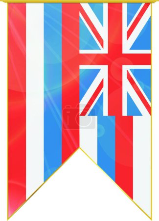 Illustration for Hawai ribbon flag, web simple illustration - Royalty Free Image