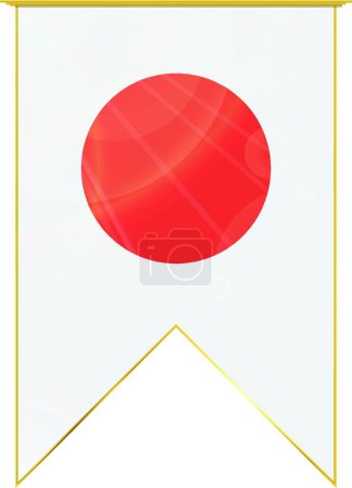 Illustration for Japan ribbon flag, web simple illustration - Royalty Free Image