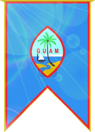 Illustration for Guam ribbon flag, web simple illustration - Royalty Free Image
