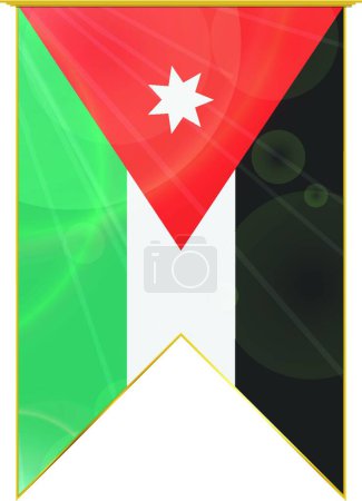 Illustration for Jordan ribbon flag, web simple illustration - Royalty Free Image