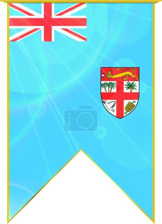 Illustration for Fiji ribbon flag, web simple illustration - Royalty Free Image