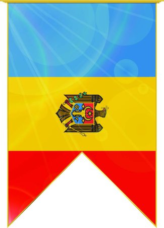 Illustration for Moldova ribbon flag, web simple illustration - Royalty Free Image