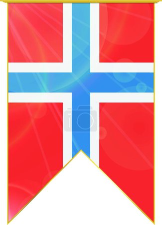 Illustration for Norway ribbon flag, web simple illustration - Royalty Free Image