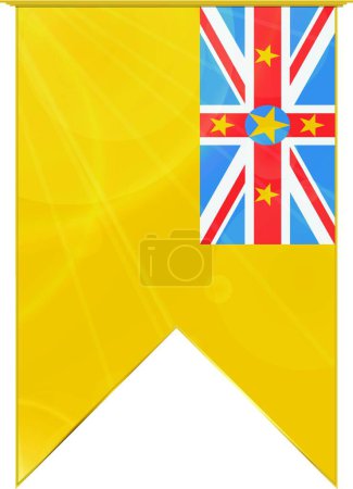Illustration for Niue ribbon flag, web simple illustration - Royalty Free Image