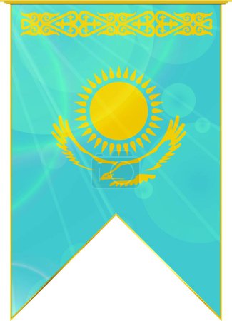 Illustration for Kazakhstan ribbon flag, web simple illustration - Royalty Free Image