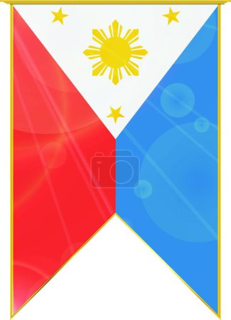 Illustration for Philippines ribbon flag, web simple illustration - Royalty Free Image