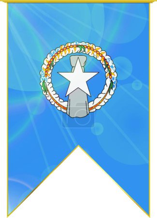Illustration for Northen Mariana Islands ribbon flag, web simple illustration - Royalty Free Image