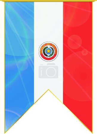 Illustration for Paraguay ribbon flag, web simple illustration - Royalty Free Image