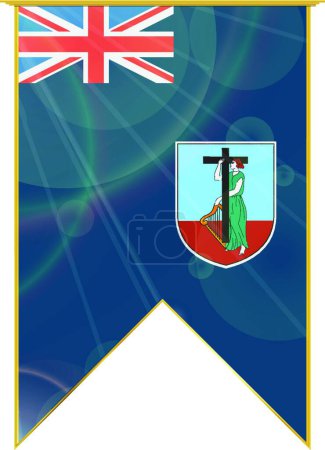 Illustration for Montserrat ribbon flag, web simple illustration - Royalty Free Image