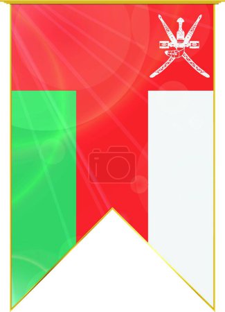 Illustration for Oman ribbon flag, web simple illustration - Royalty Free Image