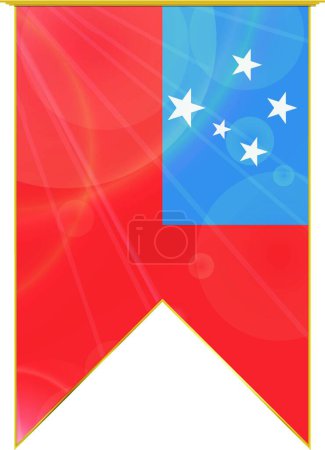 Illustration for Samoa ribbon flag, web simple illustration - Royalty Free Image